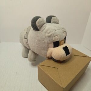 Mojang Jinx Minecraft Gray Baby Wolf Dog Plush Stuffed Toy 8 Inch